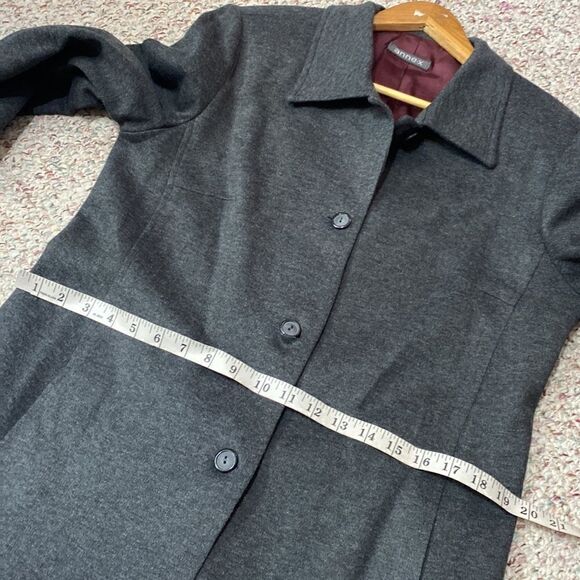 Vintage Annex Dark Grey Longline Blazer Jacket Womens Size 12 - Picture 6 of 8